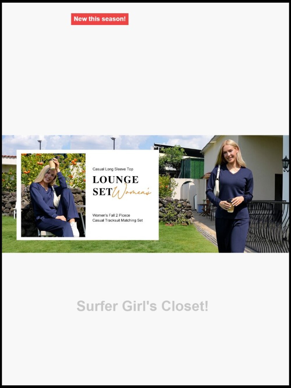 Women's 2 Piece Lounge Set Side Slit V-Neck Top & Wide Leg Pants Matching Outfit - Picture 7 of 7